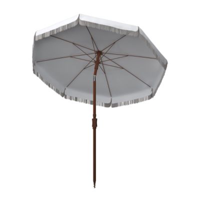 Image showing  6.5 ft. Estonia Fringe Beach Umbrella, White