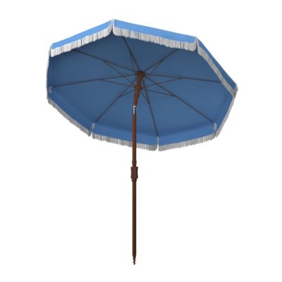 Image showing  6.5 ft. Estonia Fringe Beach Umbrella, Light Blue