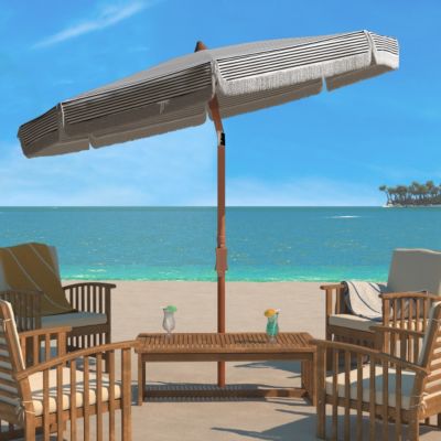 Image showing  6.5 ft. Copen Beach Umbrella, Black/White