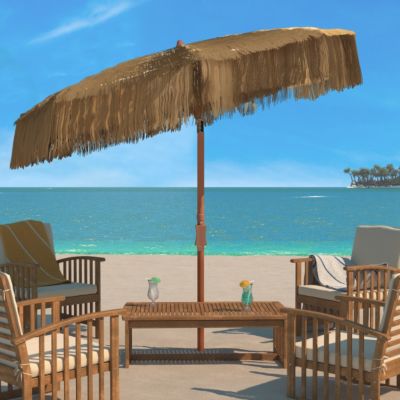 Image showing  6.5 ft. Hilo Tiki Beach Umbrella, Brown