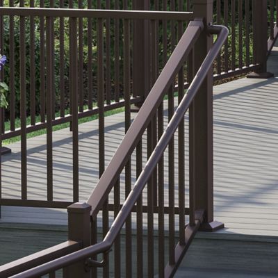 Fortress Round Steel Handrail 8ft 8-Foot Round ADA Handrail - Black ...