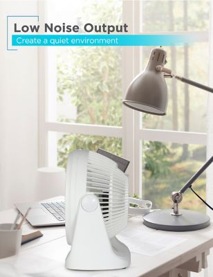 Image showing 5 th Black & Decker Turbo Desk Fan - Electric Portable 7 Inch Table Fan with Adjustable Tilt, White