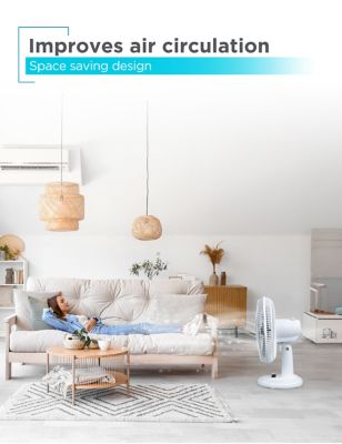 Image showing  Desk Fan for Home and Office, 12 in. Fan with 3 Speed Settings, Oscillating Portable Fan