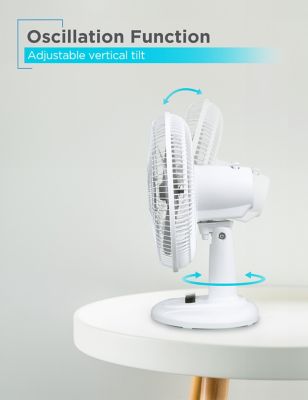 Image showing  Desk Fan for Home and Office, 12 in. Fan with 3 Speed Settings, Oscillating Portable Fan