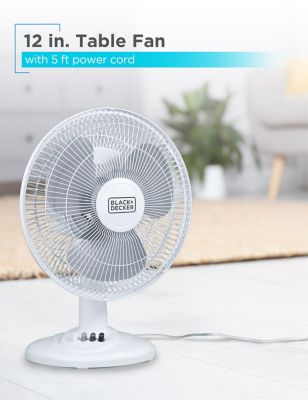Image showing 5 th Black & Decker Desk Fan for Home and Office, 12 in. Fan with 3 Speed Settings, Oscillating Portable Fan