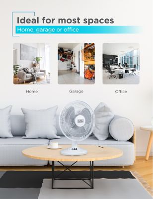 Image showing 6 th Black & Decker Desk Fan for Home and Office, 12 in. Fan with 3 Speed Settings, Oscillating Portable Fan