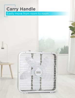 Image showing  Box Fan with 3 Speed Settings, 20 in. Box Fan Rotary Knob and Recessed Cord Storage