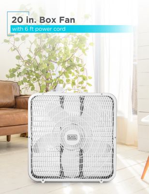 Image showing  Box Fan with 3 Speed Settings, 20 in. Box Fan Rotary Knob and Recessed Cord Storage