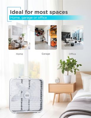 Image showing 5 th Black & Decker Box Fan with 3 Speed Settings, 20 in. Box Fan Rotary Knob and Recessed Cord Storage