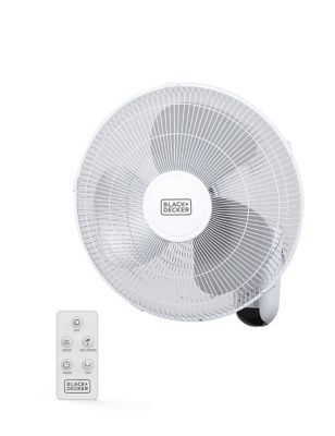 Black & Decker 16 in. Wall Fan with Remote Control, Oscillating Fan with 3 Speed Settings