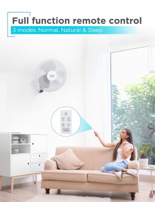 Image showing  16 in. Wall Fan with Remote Control, Oscillating Fan with 3 Speed Settings