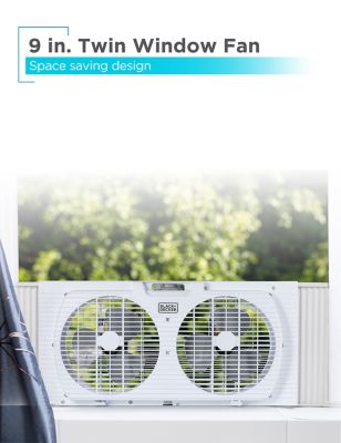 Image showing  9 in. Twin Window Fan, Manual