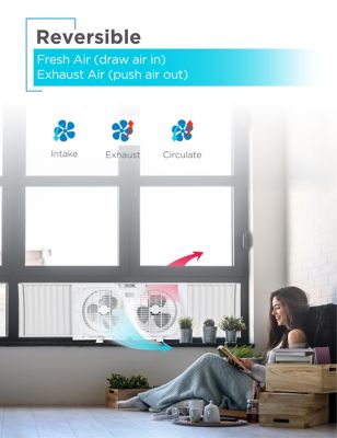 Image showing  9 in. Twin Window Fan, Manual