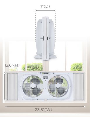 Image showing 6 th Black & Decker 9 in. Twin Window Fan, Manual