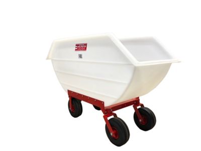 Image showing  14 Bushel Narrow Poly Feed Cart with Air Tires