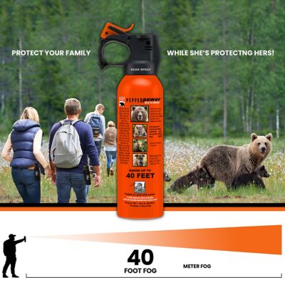 Image showing  Safety Orange Bear Spray with Griz Guard Holster