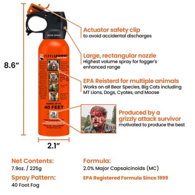 Image showing  Safety Orange Bear Spray with Griz Guard Holster