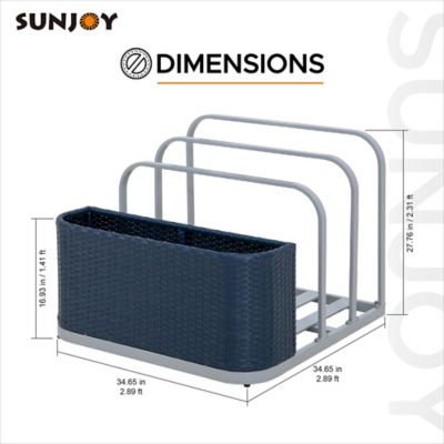 Image showing  8.3 sq. ft. Rust-Proof Aluminum Pool Float Storage Rack, 35 in., Navy