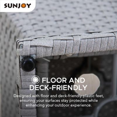 Image showing  Poolside Wicker Hole 16-Inch Square Combination Umbrella Stand Side Table