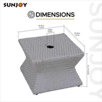 Image showing 5 th Sunjoy Poolside Wicker Hole 16 in. Square Combination Umbrella Stand Side Table