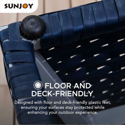 Image showing  Poolside Wicker Hole 16-Inch Square Combination Umbrella Stand Side Table