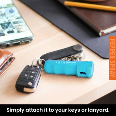 Image showing  Teal Keychain Pepper Spray Stream with the World's Hottest Formula