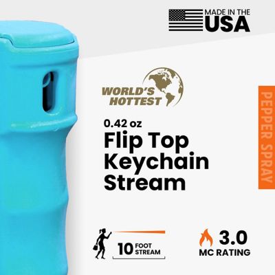 Image showing  Teal Keychain Pepper Spray Stream with the World's Hottest Formula