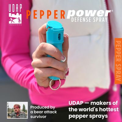 Image showing  Teal Keychain Pepper Spray Stream with the World's Hottest Formula