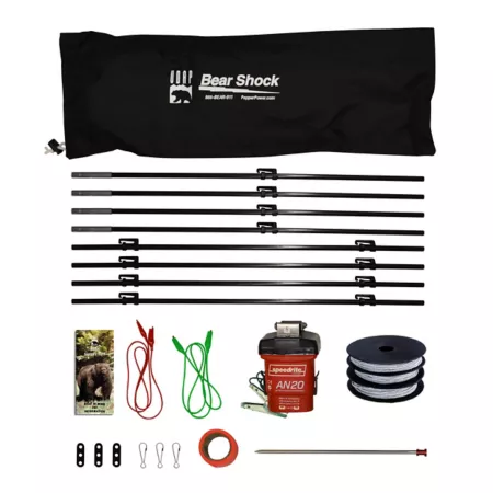 Bear Shock Ultra Lightweight Electric Fence 3 Feet High Covers an Area of 27 ft x 27 ft.² 3.7 lbs. Bear Sprays & Personal Defense