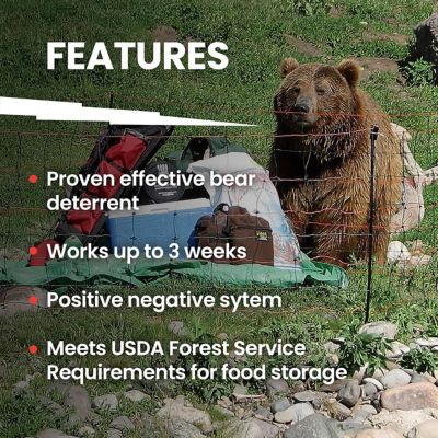 Image showing  Bear Resistant Electric Food Storage Fence 30 ft. of Mesh Fence