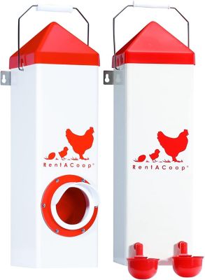 RentACoop High Rise Chicken Feeder and Waterer Set