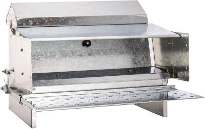 RentACoop Metal Chicken Treadle Feeder, 25 lb.