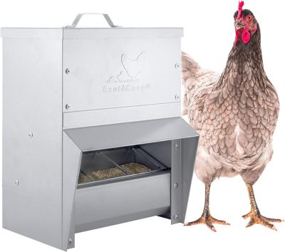 RentACoop Mounted Chicken Trough Feeder, 10 lb.