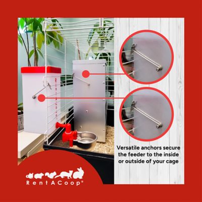 Image showing  Metallic Small Animal Feeder and Waterer Set