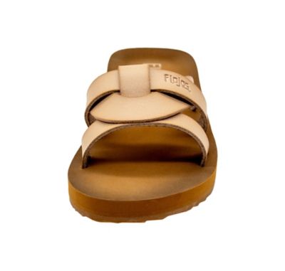 Image showing  Salud Woven Overlay Slide On Brunished Footbed