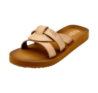 Flojos Salud Woven Overlay Slide On Brunished Footbed