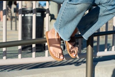 Image showing  Amara Asymmetrical Faux Canvas Toe Thong