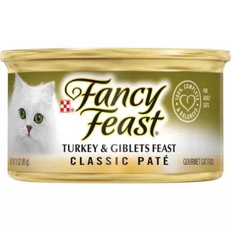 Fancy Feast All Life Stages Grain-Free Turkey and Offal Feast Pate Wet Cat Food 3 oz Can Wet Cat Food