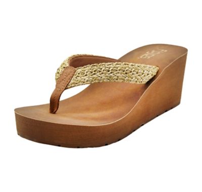 Image showing  Lyra Raffia Thong High Wedge