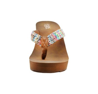 Image showing  Lyra Raffia Thong High Wedge