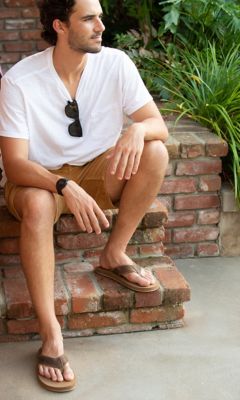 Image showing  Cole Select Genuine Leather Perforated Strap Sandal