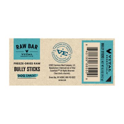 Image showing  RAW BAR Freeze-Dried Raw Bully Stick Snack Beef Flavor Dog Chew Treat