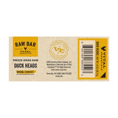 Image showing  RAW BAR Freeze-Dried Raw Duck Heads Dog Snacks