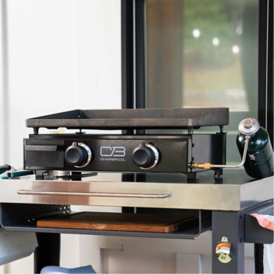 Image showing 7 th Charbroil 2-Burner Tabletop Propane Gas Flat Top Grill and Griddle, 350 sq. in., Black