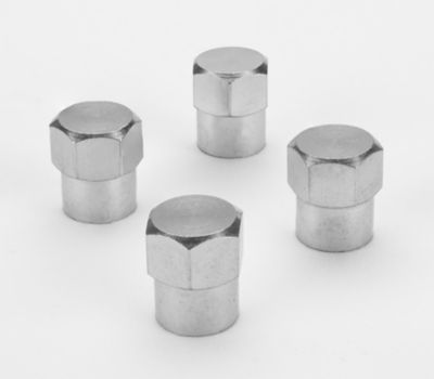 Image showing  Steel Tire Valve Caps, Chrome, 4-Pack