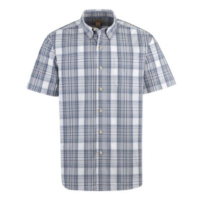 Image showing  Men's Stretch Poplin Plaid Short-Sleeve Button-Down Shirt