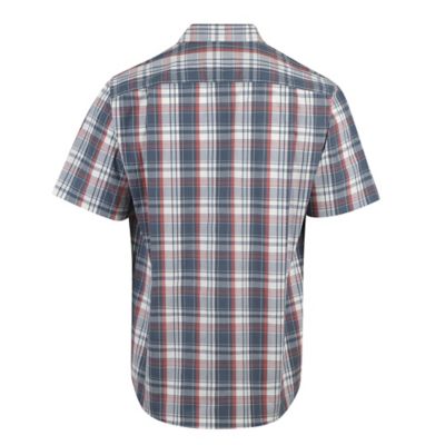 Image showing  Men's Stretch Poplin Plaid Short-Sleeve Button-Down Shirt