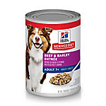 Hill's Science Diet Adult 7+ Beef and Barley Chunks Wet Dog Food, 13 oz. Can Price pending