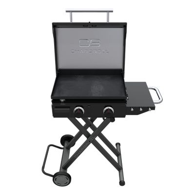 Image showing  2-Burner Propane Gas Scissor Cart Flat Top Grill and Griddle, 350 sq. in., Black