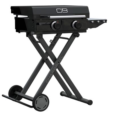 Image showing  2-Burner Propane Gas Scissor Cart Flat Top Grill and Griddle, 350 sq. in., Black